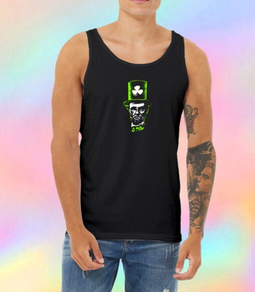 Abe Lincoln Irish Shamrock St. Patricks Day Themed Design Unisex Tank Top