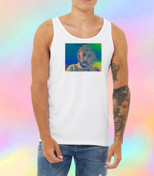 Albert Einstein Smoking Geeky Inventor Unisex Tank Top