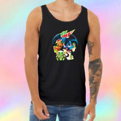 Baby Yoda Groot Stitch Toothless hugging Mtn Dew Unisex Tank Top