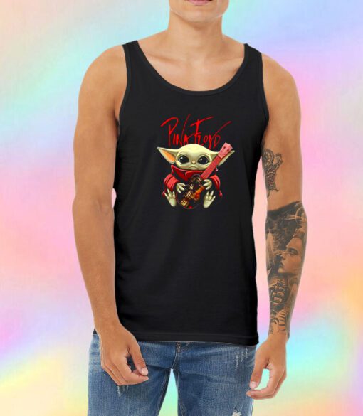 Baby Yoda Hug Pink Floyd Guitar Unisex Tank Top