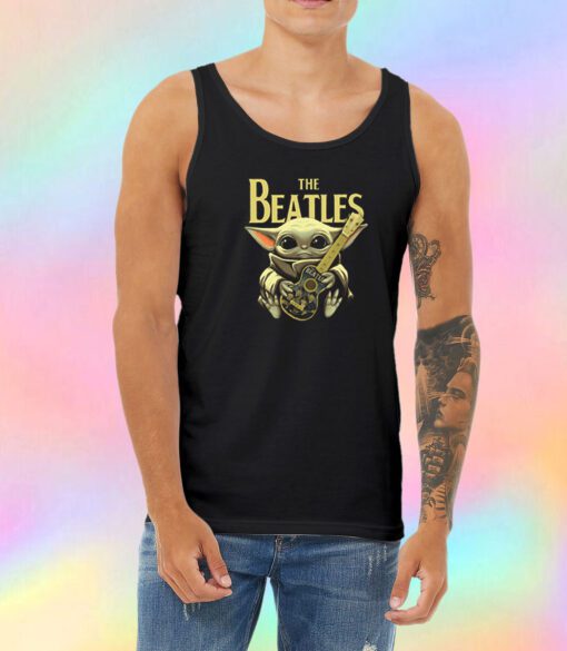 Baby Yoda Hugs The Beatles Unisex Tank Top