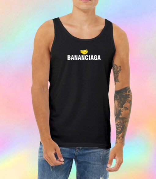 Bananaciaga Balenciaga Black Unisex Tank Top