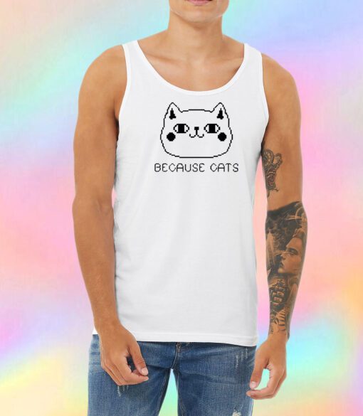 Because Cats Pixel Unisex Tank Top