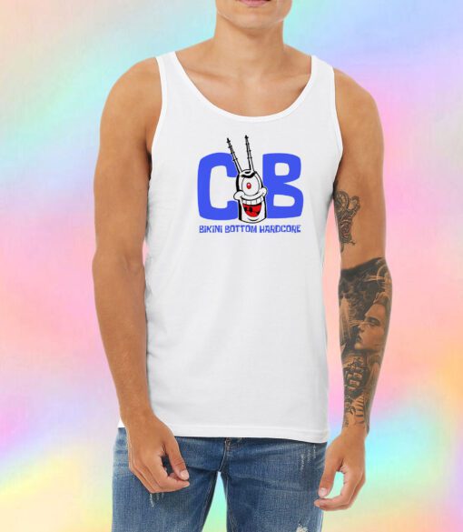 Bikini Bottom Hardcore WHITE Unisex Tank Top