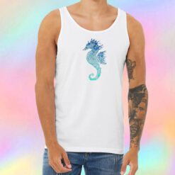 Blue Mandala Seahorse Unisex Tank Top