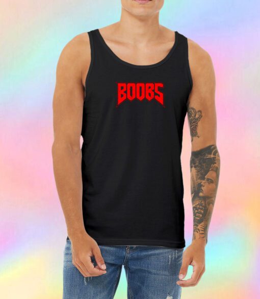 Boobs Red Unisex Tank Top