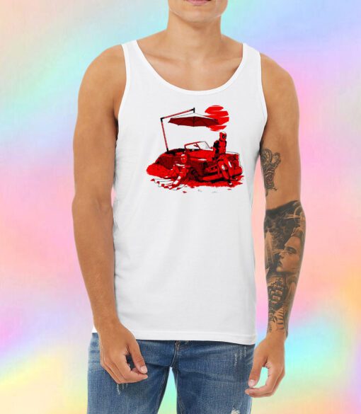 Bored in the car red Unisex Tank Top