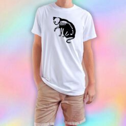 Cat White Skull T Shirt