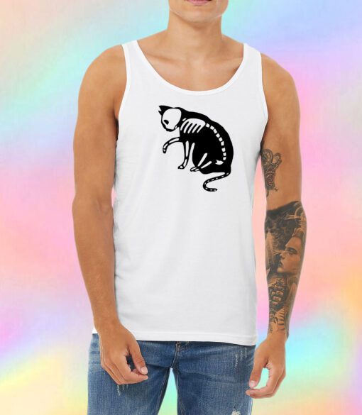 Cat White Skull Unisex Tank Top