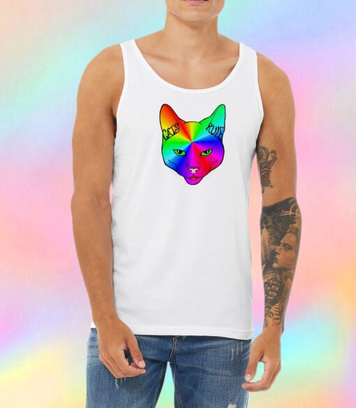 Cats Rule Rainbow Meow Unisex Tank Top