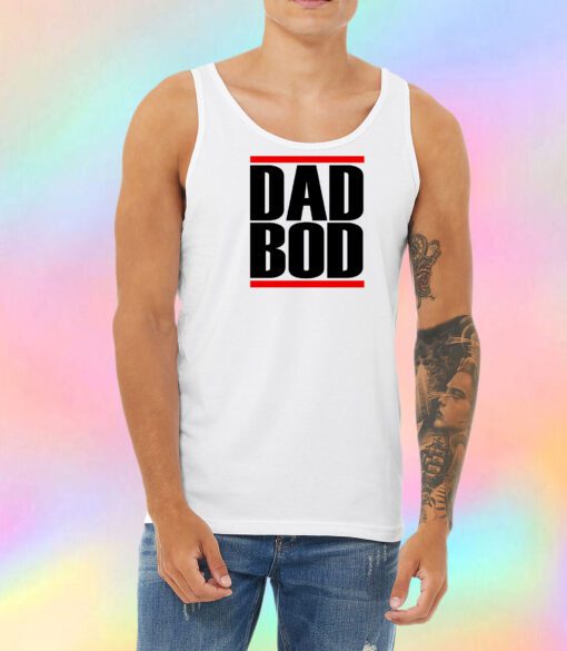 Dad Bod Run DMC Inspired White Unisex Tank Top