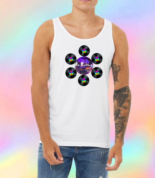 Disco Rainbow Album Flower Unisex Tank Top