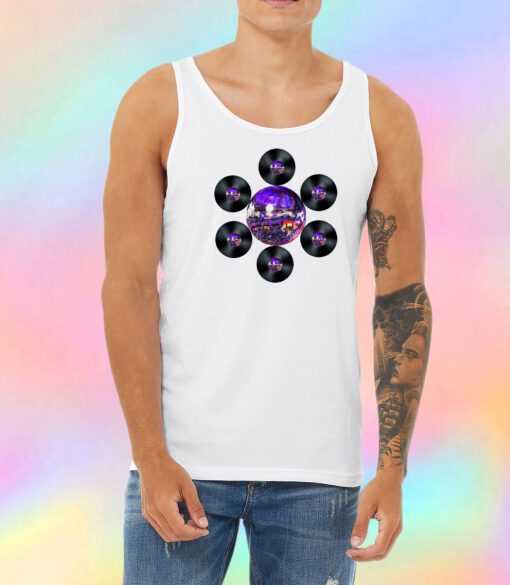 Disco Record Flower Unisex Tank Top