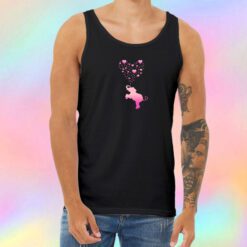 Elephant with Pink Heart Bubbles Unisex Tank Top