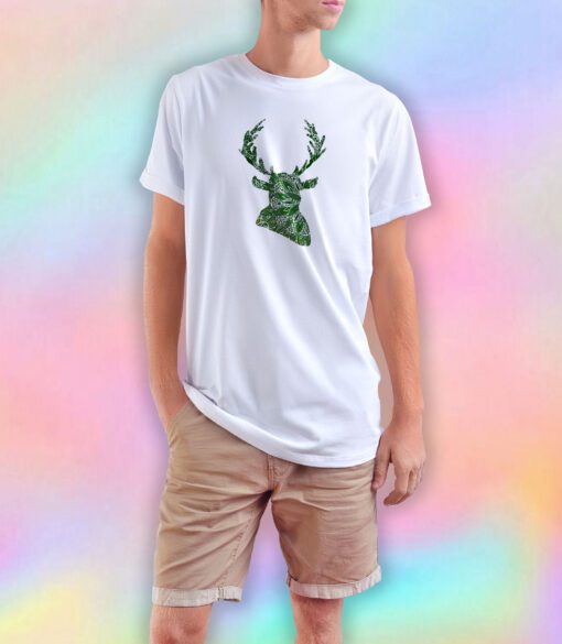 Green Mandala Deer T Shirt