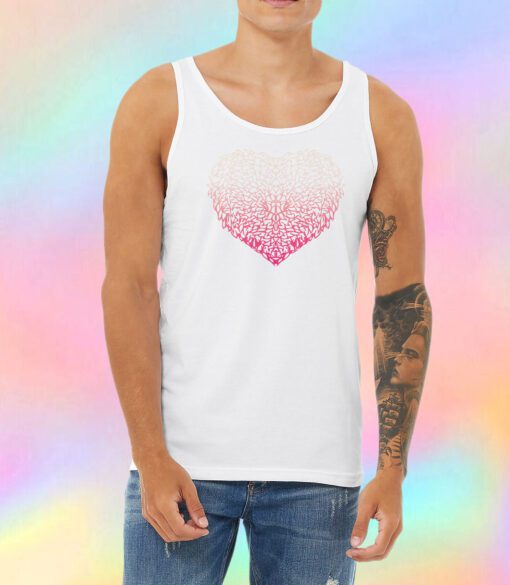 Pink Heart Unisex Tank Top