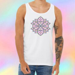 Pink Radial Mandala Flower Unisex Tank Top