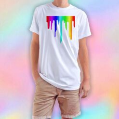 Rainbow Paint Drip T Shirt