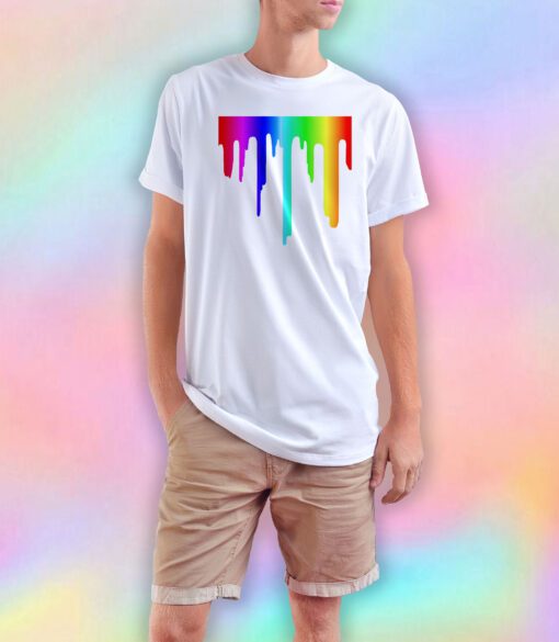 Rainbow Paint Drip T Shirt