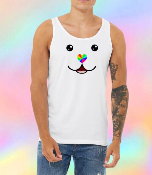 Smiling Pet with Heart Nose Unisex Tank Top