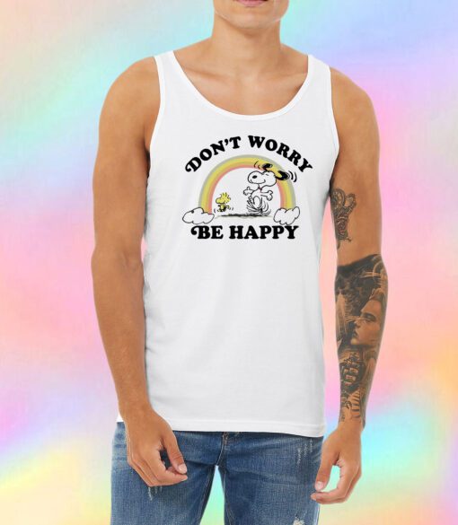 Snoopy Dont Worry Be Happy Unisex Tank Top