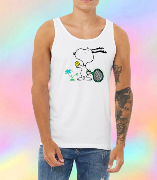 Snoopy Play Tennis Unisex Tank Top