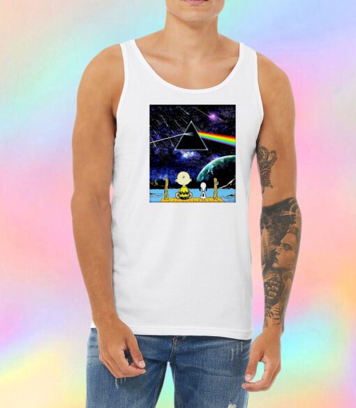 Snoopy and Charlie Brown Pink Floyd Unisex Tank Top