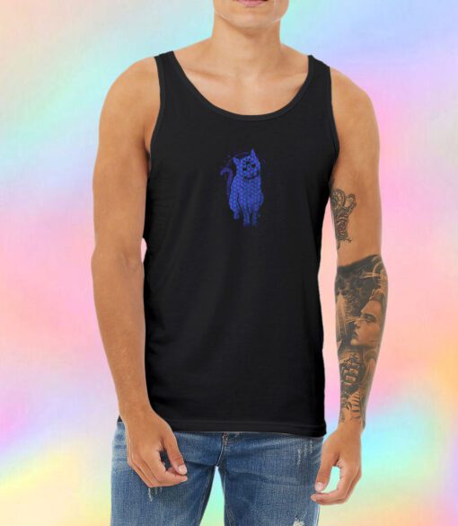 Trippy Kitty flower of life version Unisex Tank Top