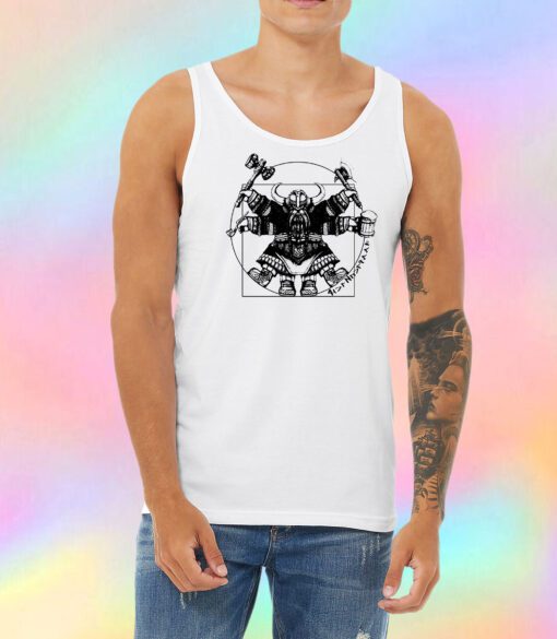 Vitruvian Dwarf White Unisex Tank Top