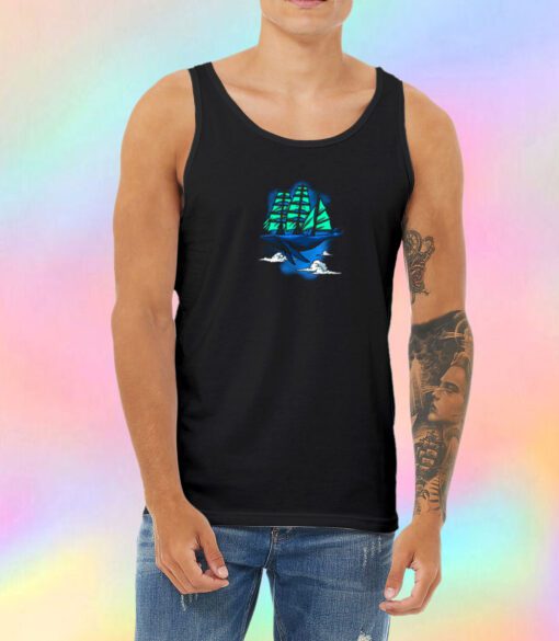 Whale sailboat Unisex Tank Top