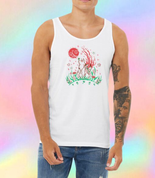 Wolf Blossom Breeze Unisex Tank Top