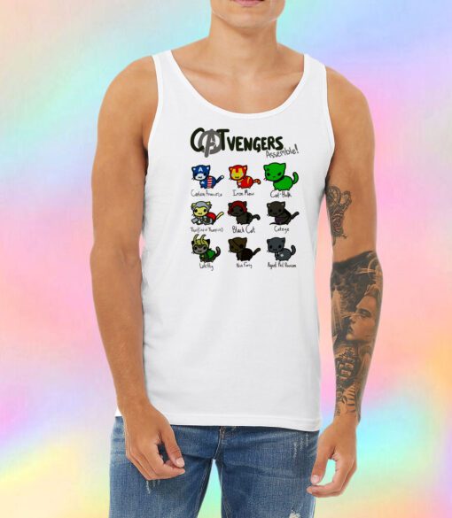 cat vengers assemble hero black Unisex Tank Top