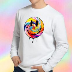 Acid Dripping Smiley Face Tie Dye Sweatshirt