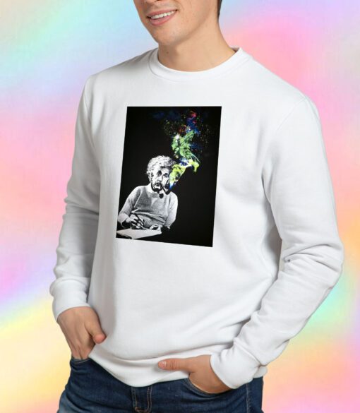 Albert Einstein Smoking Colors Sweatshirt