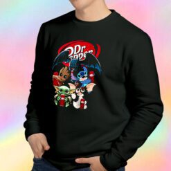 Baby Yoda Groot And Toothless Stitch Gizmo Hugging Dr Pepper Sweatshirt