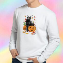 Cat Leaves and Pumpkins Sweatshirt