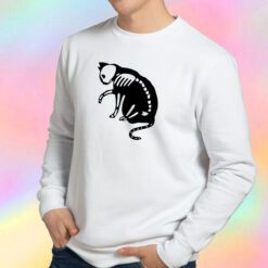 Cat White Skull Sweatshirt