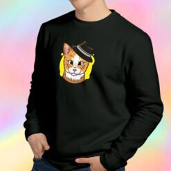 Detective Cat Brown Hat Sweatshirt