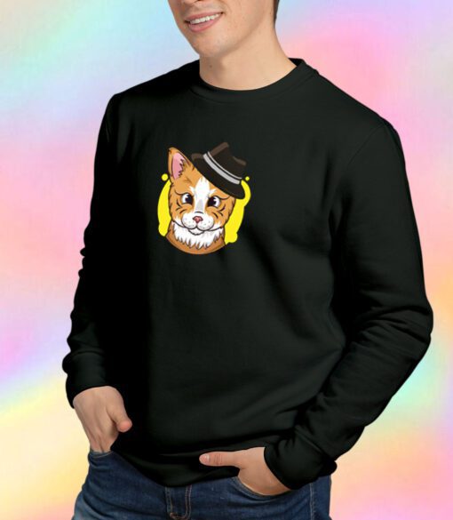 Detective Cat Brown Hat Sweatshirt