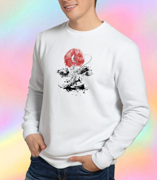 Fisherman red sun Sweatshirt