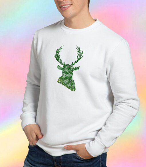 Green Mandala Deer Sweatshirt