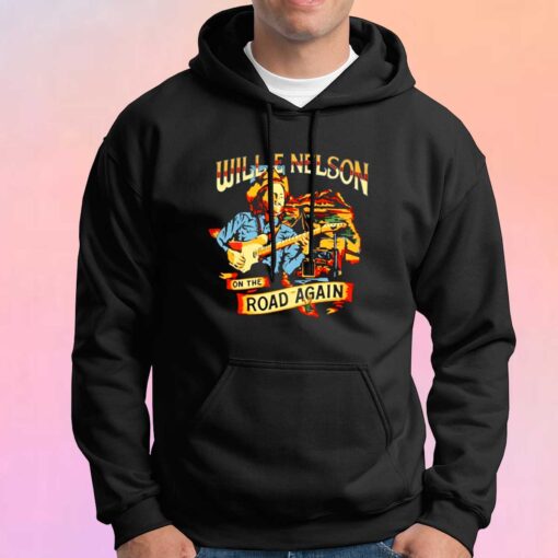 Willie Nelson On The Road Again Tee Hoodie