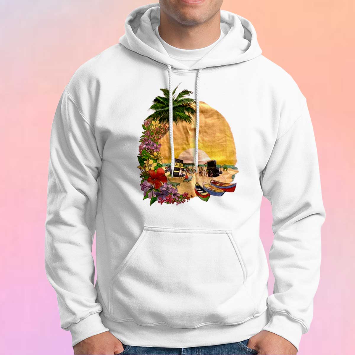 Get Buy Vintage Stussy Palm Floral Surf Hoodie | Couldteesdesign.com