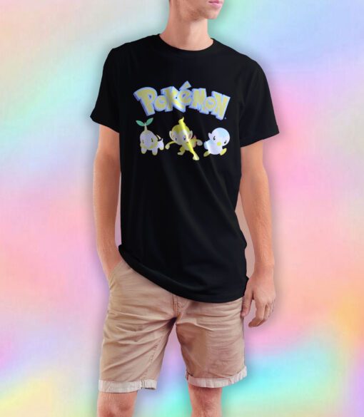 2007 Pokemon Giant Tag Nintendo Turtwig Chimchar Piplup T Shirt