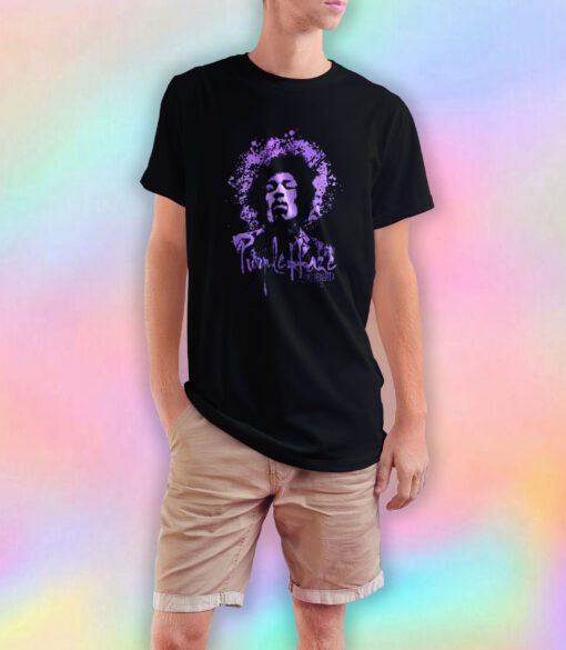 Jimi Hendrix Face Spray Purple Haze T Shirt