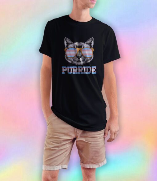 Purride Cat Pride LGBT Transgender Flag T Shirt