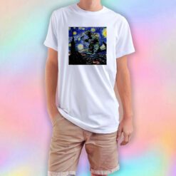 Godzilla Starry Night Van Gogh T Shirt