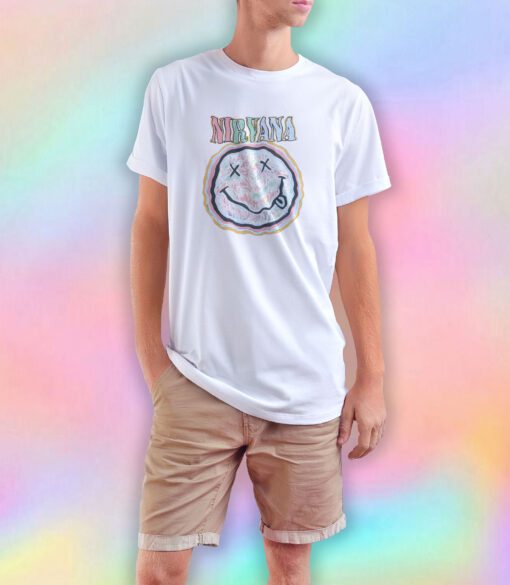 Nirvana Pastel Colored Smile Logo Boyfriend T Shirt