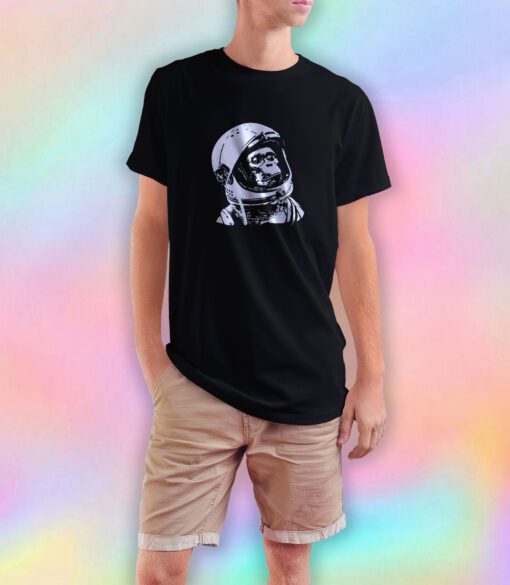 Vintage Space Travel Astronaut Monkey T Shirt