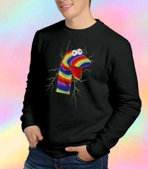 Electric Rainbow Hand Puppet Sweatshirt